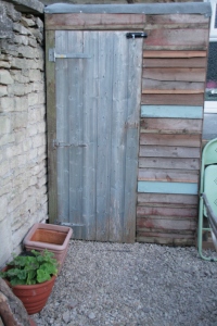 garden shed, made from two old sheds and fence panel